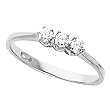14K White Gold Diamond Three-Stone Ring - 0.18 Ct.