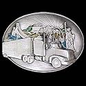 Pewter Belt Buckle - Long Haul Trucker - Pewter Belt Buckle