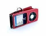 i-nique 'Series Alpha' Slim leather case (Apple ipod Nano 4th Gen) (8GB/16GB) - Black/Red