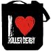 I Love Roller Derby Sports Sac Cabas (Noir, Toile, Unisexe)
