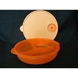 Tupperware Crystalwave Divided Dish. Orange