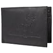 Boston Traveler Mens Genuine Leather Whitetail Embossed Bifold Wallet