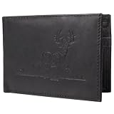 Boston Traveler Mens Genuine Leather Whitetail Embossed Bifold Wallet