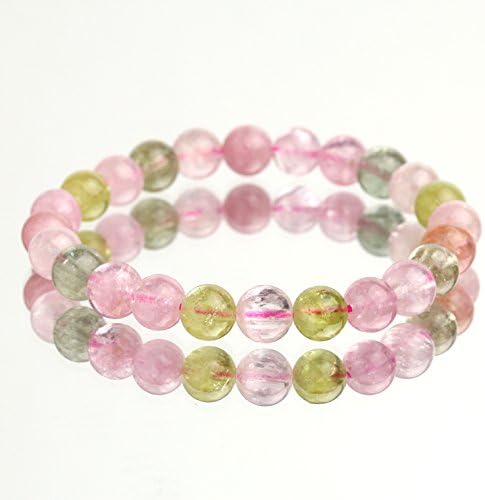 Candy Color Multi Colored Tourmaline Bracelet 9mm Round Beads 23g #2719