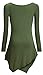 HIMONE Womens Long Sleeve Handkerchief Hemline Tunic Top
