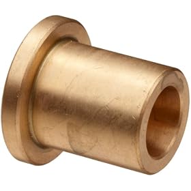 Bunting Bearings CFM008011012  Cast Bronze C93200 SAE 660 Flanged Sleeve Bearings, 8mm Bore x 11mm OD x 12mm Length - 14mm Flange OD x 1.5mm Flange Thick