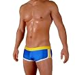 Mens Sexy Contrast Athlete Cut Fashion Trunk Boxer Swimsuit by Gary Majdell Sport