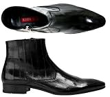 Stiefeletten von Rossi. Aalleder. Schmale Auslaufform. Schwarz, Größe 46