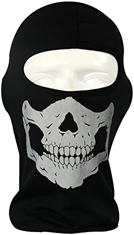 Lycra Fabrics Ski Face Mask Motorcycle Cycling Bike Bandana Hiking Skateboard Balaclava Black Skeleton Pack Of 2