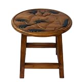 Handmade Kids Furniture - Carved Wood Childrens Table With Puppy Dog Design & Painted Accents