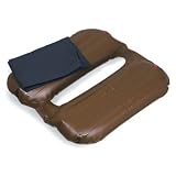 Duro-Med Twin Inflatable Seat Cushion with Navy Poly/Cotton Cover, Brown