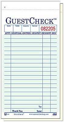 National Checking Company 240-50 Guest Check 3 1/2'' x 7'' (SET OF 5000 PER CASE)