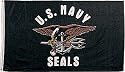 Black US Navy Seals Flag 3 x 5