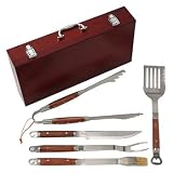 Mr. Bar-B-Q 5-Piece Stainless-Steel and Hardwood Barbecue Tool Set