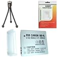 HQRP Replacement NB-4L / NB4L Battery Pack for Canon Power Shot SD1100IS (Blue / Silver / Pink / Gold / Brown) SD1100 Digital Camera plus HQRP Screen Protector & Mini Tripod
