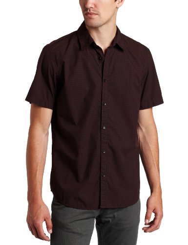  Calvin Klein Sportswear Men's Short Sleeve Roll Up Plaid Poplin Shirt