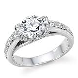 Diamond Engagement Ring 1 1/2 ct, J Color, VS2 Clarity, Certified, Round Cut, in 18K Gold / White