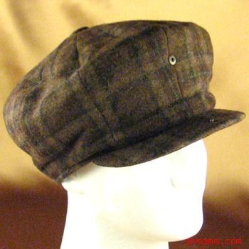 Buy 100% WOOL PLAID NEWSBOY GATSBY DRIVER CAP HAT * DARK BROWN * Large / Extra Large