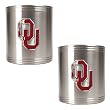 Oklahoma Sooners NCAA 2pc Stainless Can Holder Set by Great American Products