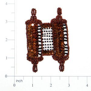 Torah Scroll Sequin Applique - Bronze, Brown Each