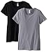 Clementine Apparel Women's Soft Trendy Lightweight Crew T Shirt Top Tee Pack of 2