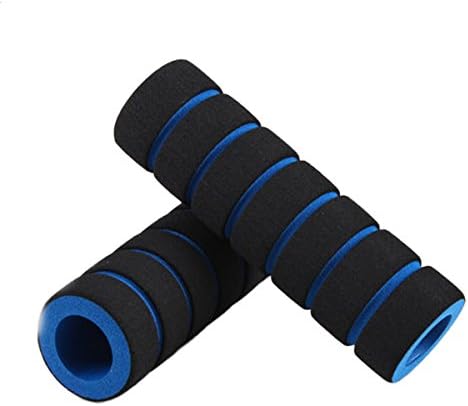 Chinausbox 2X Tri-Layer Gel Comfort Grip - Shock Resistance Ergonomic Design Durable Black TPR Rubber Bicycle MTB XC FR Handle Bar Double Lock On Locking Bicycle Handlebar Grips Cycle Bicycle Mountain Bike Anodized Aluminum Ends Plug Hand Grips Fit 3/4" To 1" Handlebar BMX Floding (A Pair) (BLUE)