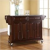 Crosley Furniture Solid Granite Top Mahogany Kitchen Cart