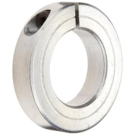 Climax Metal H1C-131-A Shaft Collar, Aluminum, One Piece, 1-5/16 " ID, 2-1/4" OD, 1/2" Wide, With  3/8-16 x 3/8 Clamp Screw