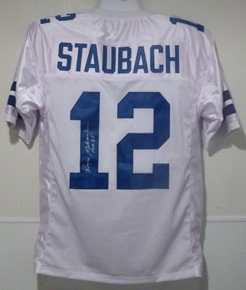 Roger Staubach Autographed/Hand Signed Dallas Cowboys Jersey w/HOF