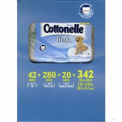 Kleenex Cottonelle Fresh Flushable Moist Wipes - Total: 342 ct.