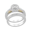 14K Two-Tone Gold Diamond Wedding Set - 0.91 Ct.