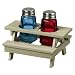 Grasslands Road Backyard BBQ Red and Blue Glass Salt and Pepper Shaker Set in Retro White Picnic Tab