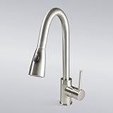 Euro Modern Contemporary 16 Pull Out Spray Kitchen Sink Faucet Brushed Nickel