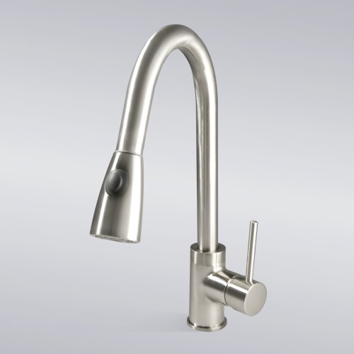 Euro Modern Contemporary 16 Pull Out Spray Kitchen Sink Faucet Brushed Nickel