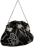 Jessica McClintock Floral Satin Pouch Clutch