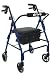 Drive Medical Lever Brake 4 Wheel Aluminum Rollator with Various Seating Options, Blue