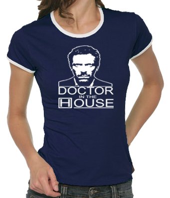 Touchlines Girlie Ringer T-Shirt Dr House, navy, XL, B9023 Preisvergleich