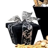 Small Black Velveteen Box filled with Gourmet Treats - Christmas Holiday Gift Basket Alternative