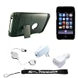 Apple iPod Touch 64GB 3rd Generation Stand Alone Case Plus includes 4-inch eBigvalue Determination Hand Strap + Includes a 3 in 1 Combo Home and Car charger and a retractable USB Data Cable