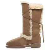 Dominion 'Lara' Women's Tall Shearling Boots with Suede Lacing