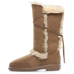 Dominion 'Lara' Women's Tall Shearling Boots with Suede Lacing