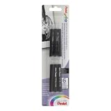 Pentel Pocket Brush Refill Black Pk/6