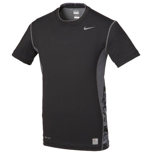 NIKE（ナイキ） 【メンズ】【NIKE PRO】ナイキプロ ハイパークール DRI－FIT ショートスリーブトップ　ブラック×フリントグレー