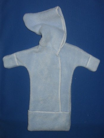 Light Blue Hooded Fleece Baby Bunting (Four Sizes!), Newborn 8-12 lbs