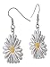 Stainless Steel and 18K Yellow Gold Sunflower Earrings