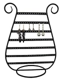 Earring Holder / Display (Black Harp Shape) with 3 Pairs of Earrings - Black & Gold (jw)