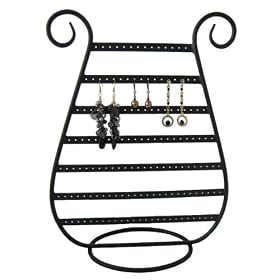 Earring Holder with 3 Pairs of Earrings - Black & Gold by 