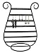Earring Holder / Display (Black Harp Shape) with 3 Pairs of Earrings - Black & Gold (jw)