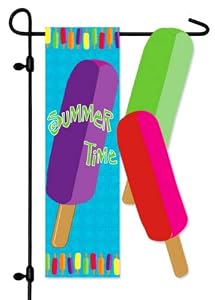 Summer Time Popsicles Sculpted Artistic Blend Garden Size Flag