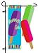 Summer Time Popsicles Sculpted Artistic Blend Garden Size Flag